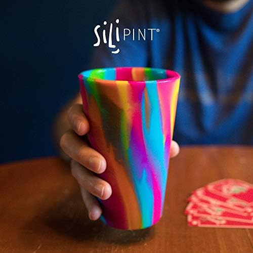 Silipint 16oz Silicone Pint Glass - Unbreakable BPA-Free Reusable Silicone Drinking Cup - Flexible Dishwasher and Microwave Safe - Stemless Glass for Coffee Smoothies (Canyon Blues) - Image 2