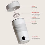 300ml Automatic Foam Maker, Fully Automatic Milk Frother with LED Touch Screen, 4 Speed Modes, Intelligent Temperature Control 55°C & 8800 Rpm Magnetic Suspension Stirring - Image 7