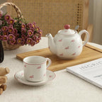 Farmhouse Animal Pattern Teapot with Infuser for Loose Leaf Tea, 20.3 Fl oz (600ml), White with Animal Illustration (Flamingo) - Image 6