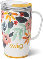 Swig Life 18oz Insulated Travel Mug with Handle & Lid, Honey Meadow by SwigLife