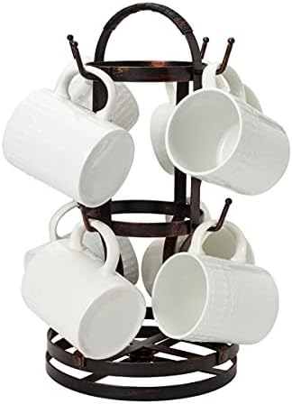 Gourmet Basics by Mikasa 5158729 Metal Rotating 8-Cup Mug Tree, Antique Black - Image 3