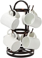 Gourmet Basics by Mikasa 5158729 Metal Rotating 8-Cup Mug Tree, Antique Black - Image 3