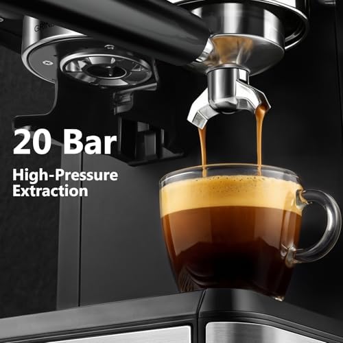 Espresso Machine with Grinder, 20 Bar Professional Expresso Coffee Machines with Milk Frother Steam Wand, Espresso Maker with 60oz Removable Water Tank, Cappuccino & Latte Machine for Home (Dark-Pro) - Image 5