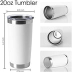 HASLE OUTFITTERS 20oz Tumblers Stainless Steel Mugs with Lid Double Wall Vacuum Insulated Coffee Cups for Cold & Hot Drinks (20oz-White, 12 Pack) - Image 2