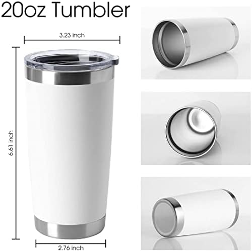 HASLE OUTFITTERS 20oz Tumblers Stainless Steel Mugs with Lid Double Wall Vacuum Insulated Coffee Cups for Cold & Hot Drinks (20oz-White, 12 Pack) - Image 2