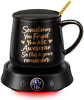 Coffee Mug Warmer + Mug Set, Electric Cup Warmer for Desk, 1H-12H Timer by Dltsli