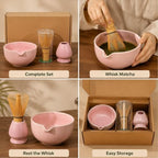 Ceramic Matcha Bowl Set with Bamboo Whisk, Complete 4-Piece Set in Box - Image 7