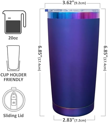 20 oz Tumbler Bulk Stainless Steel Tumblers with Lids and Straws Aurora - Image 2