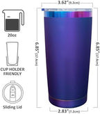 20 oz Tumbler Bulk Stainless Steel Tumblers with Lids and Straws Aurora - Image 2