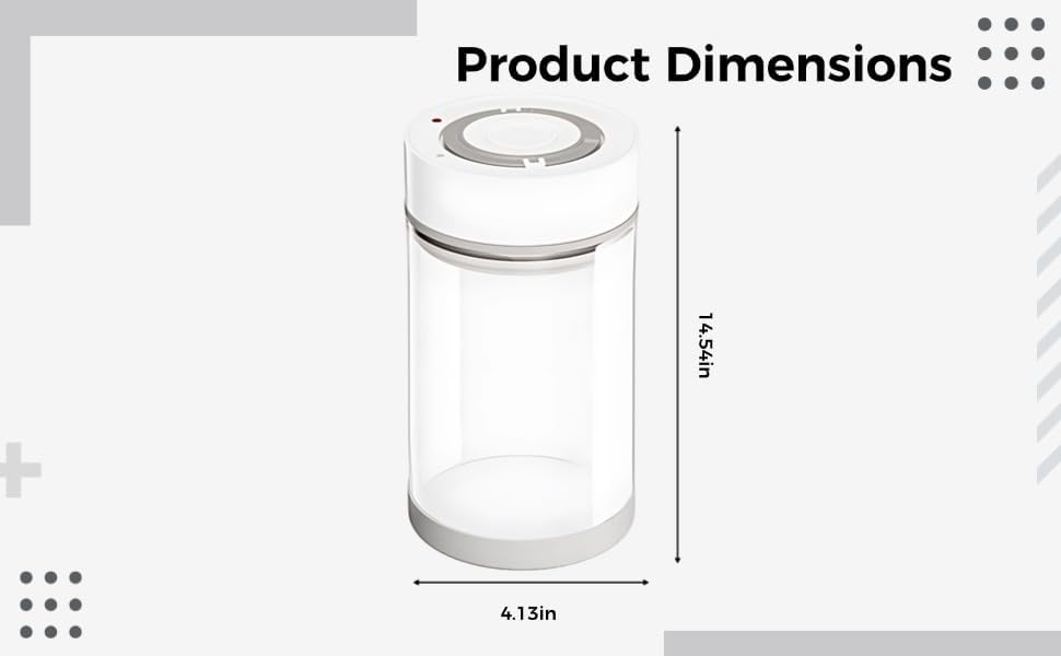 32.12 oz / 950 mL Electric Vacuum Sealing Jar, Coffee Bean Vacuum Canister, Food-Safe Glass Food Storage Container with Type-C Charging, Auto Air Pumping for Kitchen Organization - Image 3