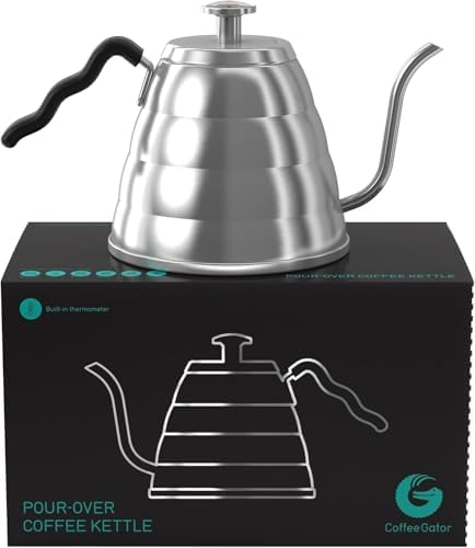 Coffee Gator Gooseneck Kettle 34oz Stainless Steel for Pour Over and Coffee Scale 0.1 Precision with Timer - Image 2