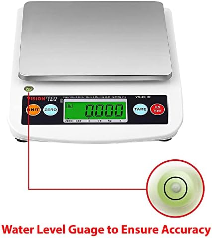 VisionTechShop VK-4C 0.1g Premium Food Kitchen Scale, Lb/Oz/Kg/g Switchable, Stainless Steel Plate Food Scale, LCD Display with Backlight, 10lb Max Capacity, 0.001lb Readability - Image 3