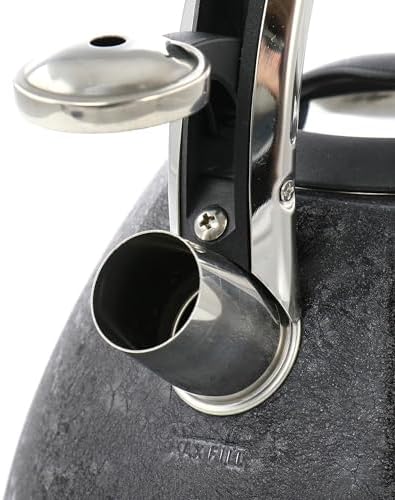 Mr. Coffee 3 Qt Stainless Steel Whistling Tea Kettle With Stay Cool Handle, Black - Image 3