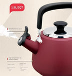 Stovetop Kettle Stainless Steel Whistling Tea Kettle for Gas Electric Ceramic Induction Stove Kettles for Stove(Red) - Image 4