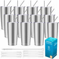 Pandance 20oz Stainless Steel Insulated Tumblers Bulk, Silver, 12 Pack by Pandance