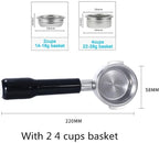 58MM Bottomless Filter Portafilter,Compatibility E61 brewing head, with 1/2/4 cups basket(Type aa) - Image 2
