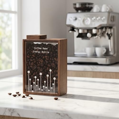 120g Coffee Storage Container, Wood Coffee Bean Storage Can, with One Way Exhaust Valve, with Sealing Ring, Walnut, for Home and Coffee Store, Decorate - Image 7
