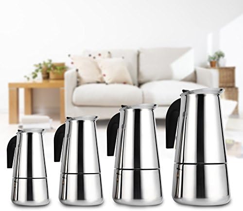 Haofy Stovetop Espresso Maker, 100ml/200ml/300ml/450ml Stainless Steel Moka Pot Cup Coffee Maker Stove Home Office Use (450ml) - Image 5
