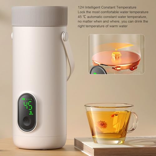 Travel Electric Kettle, 350ML Small Tea Coffee Kettle Mini Hot Water Boiler 27000mAh Rechargeable Portable Water Heater, 12 Hour Insulation - Image 4