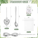 uxcell 25 Set Bridal Shower Tea Party Favor for Heart-shaped, Silver - Image 2