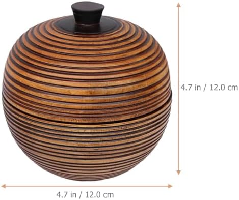 Wooden Tea Jar with Cover, Antique Loose Leaf Tea Storage Tin, Medium Vintage Food Canister for Kitchen Pantry Organization - Image 2