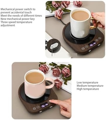 Coffee Mug Warmers, 36W Electric Cup Warmer for Desk with 3 Temperature Settings, Auto Shut Off 1-9H, Heating Plate for Coffee Milk Tea Candle Wax (US Plug) - Image 4