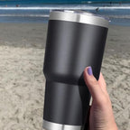 DOMICARE 30oz Tumbler Bulk with Lid and Straw, Double Wall Travel Coffee Mug, Insulated Vacuum Stainless Steel Tumblers, Powder Coated Tumbler Cup (Black, 8) - Image 2