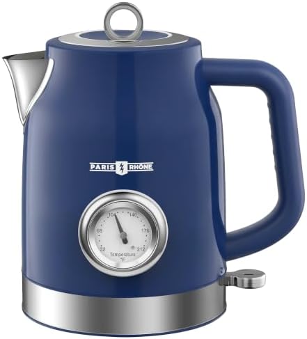 Electric Kettle with Thermometer, 57oz Hot Water Pot, Retro Blue by PARISRH%C3%94NE