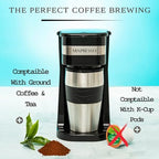 Mixpresso Single Serve & Single Cup Coffee Maker with 14oz Travel Mug Black - Image 4