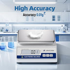 Lab Scale 5000 X 0.01g High Precision Digital Scale Grams Scale with 500g Weight & RS232 Lab Analytical Balances Laboratory Scale Jewelry Weight Scale for Gold Silver LCD Display 7units - Image 2