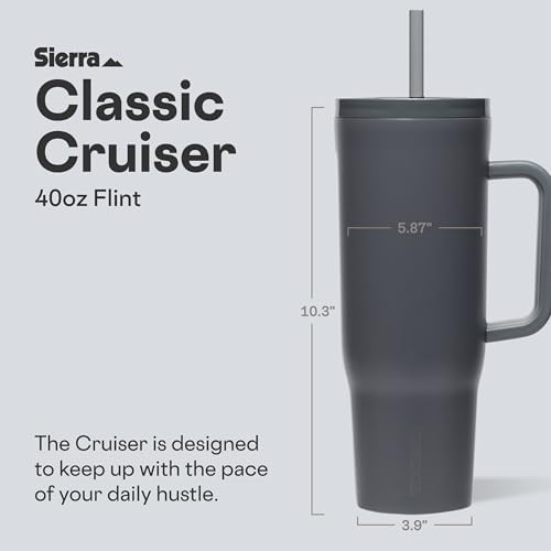 Corkcicle Cruiser Tumbler with Handle & Straw, 40 oz, Flint - Image 2