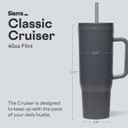 Corkcicle Cruiser Tumbler with Handle & Straw, 40 oz, Flint - Image 2