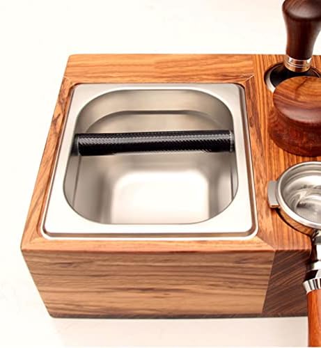 Espresso Tamping Station Coffee Filter Tamper Holder Espresso Knock Box Wooden Base Coffee Dump Bin Great Alternative for Barista Espresso Tamping Mat, for 58Mm Portafilters - Image 3