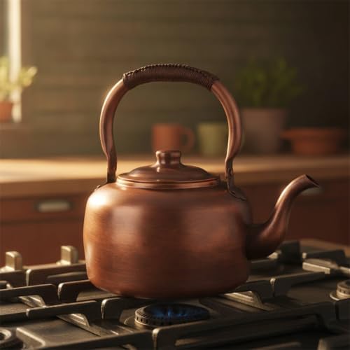 Vintage Copper Kettle |, Stovetop, Copper Teapot, for Kitchen, Tea Lovers, 5L, Gas Whistling - Image 7