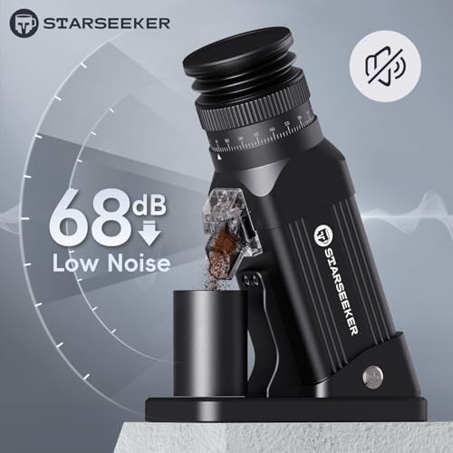 STARSEEKER E64 Electric Coffee Grinder 64MM Espresso Titanium Flat burr Stepless Fineness Adjustment Home Bean Grinder (Black) - Image 5