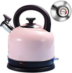 Electric Kettle Temperature Dash, YiiMO 2L Stainless Steel Hot Water Boiler with Thermometer for Tea Coffee 1200W, Auto Shut-Off Boil-Dry Protection BPA Free, Large Pink Retro Cute by Unknown