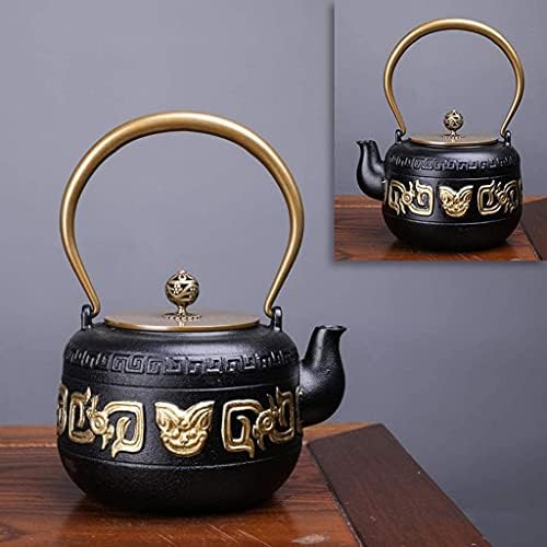 LJYT Teapot Teapots Cast Iron Handmade Teapot Loose Leaf Teapot Filter Heat Tea Kettle Single Home kettle Uncoated vintage cast iron kettle (Color : New tiger head) by Unknown