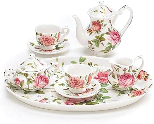 8 Piece Porcelain Mini Saddlebrooke Tea Set by Unknown