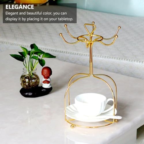 Golden Iron Mug Holder Stand for Storing and Drying Mugs - Image 5