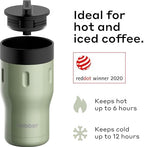 BOBBER 12 oz Insulated Tumbler with 360 Lid – 100% Leak-Proof, Stainless Steel Coffee Cup with Screw On Lid, BPA-Free, Dishwasher Safe – Coffee Travel Mug, Fits Car Cup Holder (Sage Green) - Image 2