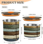 Stainless Steel Coffee Storage Containers with Airtight Lid, Vintage Rustic Wood Planks 17oz Food Storage Container Kitchen Canister for Tea, Coffee Beans, Ground, Sugar Storage - Image 3