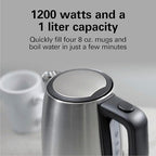 Hamilton Beach Commercial HKE110 1 Liter Hot Water Tea Kettle, Hospitality Rated, Stainless Steel - Image 2