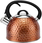 Copper Tea Kettle Stainless Steel Teapot Whistling Kettle Unique Button Control Kettle Outlet Loud Whistle Food Grade Teapot 3.2 Quart / 3 Liter (Copper) by HRHongRui