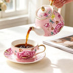KAMMAK Tea for One Set, Ceramic Teapot, Bone China Tea Set, Cup and Saucer - Image 5