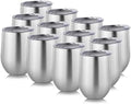 DOMICARE Stainless Steel Wine Tumbler Bulk with Lid, Personalized Insulated Tumblers Set, 12oz Travel Coffee Cups Pack of 12, Stainless steel by VisittheDOMICARE
