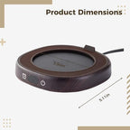 Electric Mug Warmer with 4 Temperature Settings and Auto Shut Off, 25W Wood Grain Beverage Warmer for Desk, UL/CE Certified, 5.1 x 5.1 in / 130 x 130 cm - Image 2