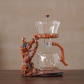 Zurucily Semi Automatic Teapot Set, Glass Teapot Set with Strainer Kungfu Tea Sets (bird-bamboo) by zurucily