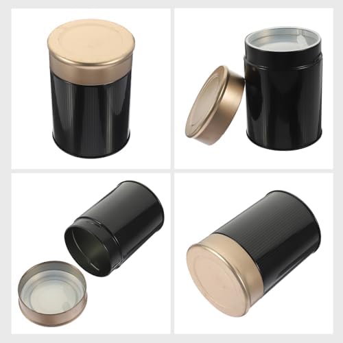 Toyvian 6pcs Black Metal Tea Tins for Loose Leaf Storage, Airtight Canisters with Seal Lid, Portable Tea Jar Set for Kitchen Organization and Food Preservation - Image 4