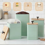 PERFNIQUE Kitchen Canisters, Airtight Canister Sets of 4 for Kitchen Counter, Sage Green Kitchen Accessories, Coffee Tea Sugar Flour Spice Tin Jars Food Storage (Sage Green) - Image 4