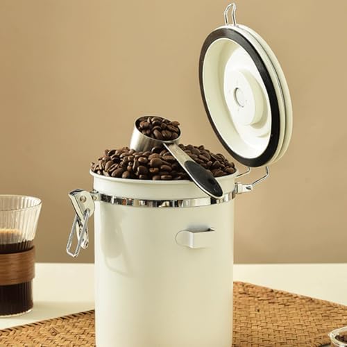 3 Pcs White Sealed Tank Stainless Steel Vacuum Container Tea Jar Food Containers Coffee Bean Airtight Can Flour Container Canister Sets - Image 4